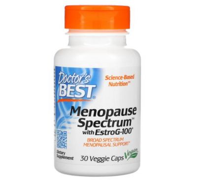 Doctor's Best, Menopause Spectrum, добавка для підтримки під час менопаузи з EstroG-100, 30 веганських капсул