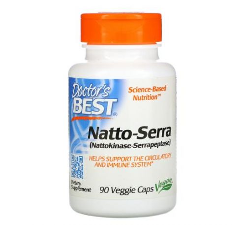 Doctor's Best, Natto-Serra, 90 рослинних капсул