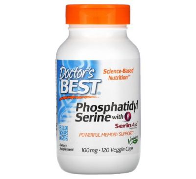 Doctor's Best, Phosphatidylserine with SerinAid, 100 mg, 120 Veggie Caps