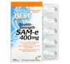 Doctor's Best, SAM-e, подвійна сила, 400 мг, 60 таблеток, вкритих кишковорозчинною оболонкою