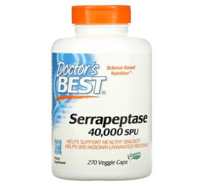Doctor's Best, Serrapeptase, 270 Veggie Caps