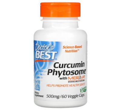 Doctor's Best, фітосоми куркуміну з комплексом Meriva, 500 мг, 60 рослинних капсул