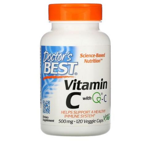 Doctor's Best, вітамін C з Q-C, 500 мг, 120 рослинних капсул
