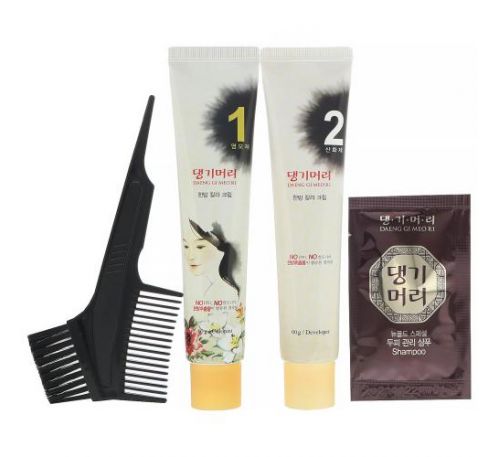 Doori Cosmetics, Daeng Gi Meo Ri, Medicinal Herb Hair Color, Black, 1 Kit