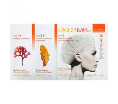 Double Dare, OMG! 3-in-1 Self Hair Clinic, For Hair Restore, 3 Step Kit
