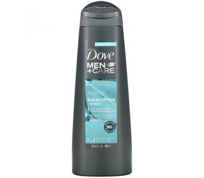 Dove, Men+Care, 2-In-1 Shampoo + Conditioner, Revitalizing, Eucalyptus + Birch, 12 fl oz (355 ml)