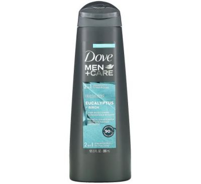 Dove, Men+Care, 2-In-1 Shampoo + Conditioner, Revitalizing, Eucalyptus + Birch, 12 fl oz (355 ml)