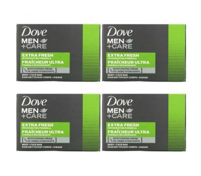 Dove, Men+Care, Body + Face Bar, Extra Fresh, 4 Bars, 3.75 oz (106 g) Each