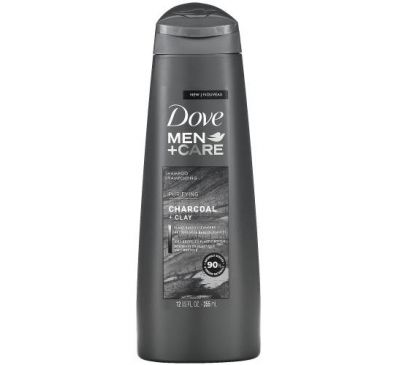 Dove, Men+Care, Shampoo, Purifying, Charcoal + Clay, 12 fl oz (355 ml)