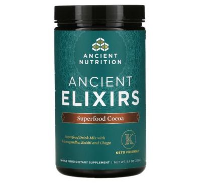 Dr. Axe / Ancient Nutrition, Ancient Elixirs, Superfood Cocoa, 8.4 oz (238 g)