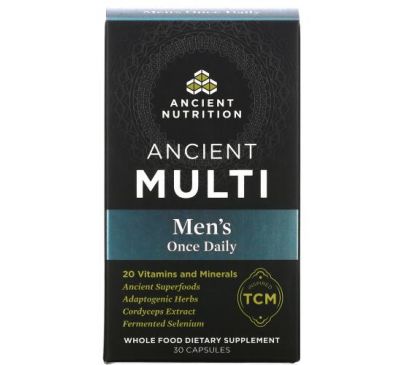Dr. Axe / Ancient Nutrition, Ancient Multi, Men's One Daily, 30 Capsules