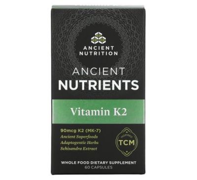 Dr. Axe / Ancient Nutrition, Ancient Nutrients, Vitamin K2, 60 Capsules