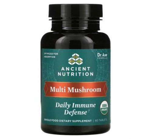 Dr. Axe / Ancient Nutrition, Multi Mushroom, Daily Immune Defense, 60 Tablets
