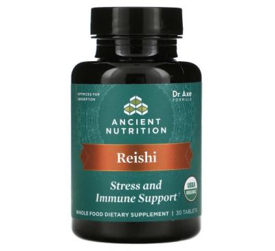 Dr. Axe / Ancient Nutrition, Reishi, Stress and Immune Support, 30 Tablets