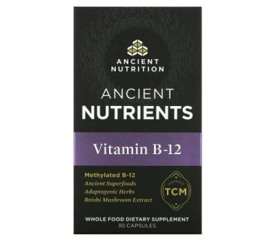 Dr. Axe / Ancient Nutrition, Vitamin B-12, 30 Capsules