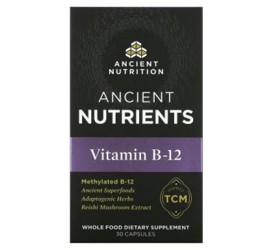 Dr. Axe / Ancient Nutrition, Витамин B12, 30 капсул