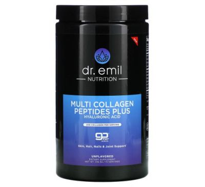 Dr Emil Nutrition, Multi Collagen Peptides Plus Hyaluronic Acid Powder, Unflavored, 316.5 g
