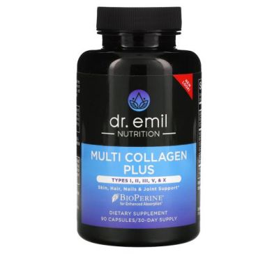 Dr Emil Nutrition, Multi Collagen Plus, Types I, II, III, V, & X, 90 Capsules