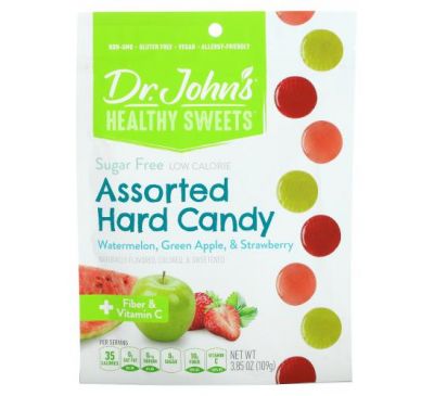 Dr. John's Healthy Sweets, Конфеты ассорти, + клетчатка и витамин C, без сахара, 109 г (3,85 унции)