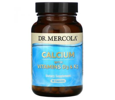 Dr. Mercola, Calcium with Vitamins D3 & K2, 90 Capsules
