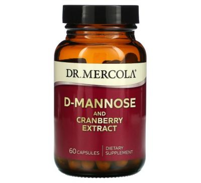 Dr. Mercola, D-манноза и экстракт клюквы, 60 капсул
