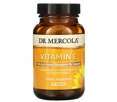 Dr. Mercola, Vitamin E, 90 Capsules