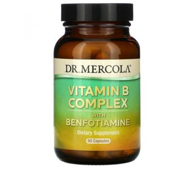 Dr. Mercola, комплекс вітамінів групи B із бенфотіаміном, 60 капсул