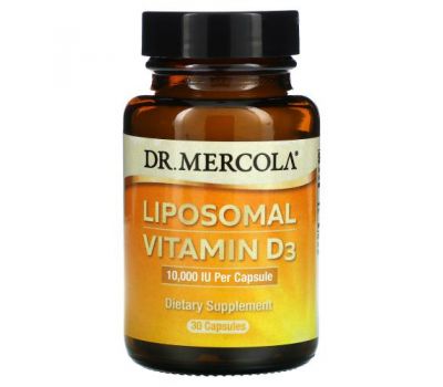 Dr. Mercola, ліпосомальний вітамін D3, 10 000 МО, 30 капсул