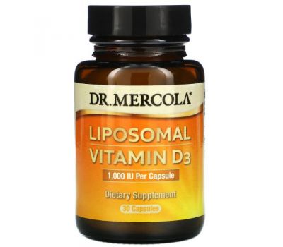 Dr. Mercola, ліпосомальний вітамін D3, 1000 МО, 30 капсул