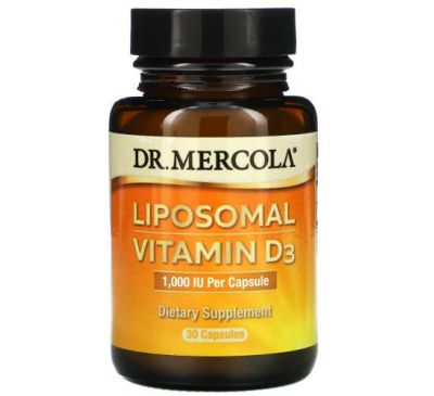 Dr. Mercola, ліпосомальний вітамін D3, 1000 МО, 30 капсул