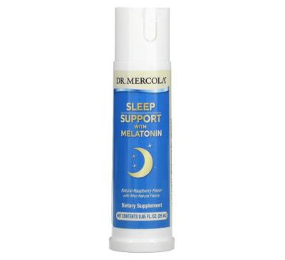 Dr. Mercola, Sleep Support with Melatonin, Raspberry Flavor, 0.85 fl oz (25 ml)