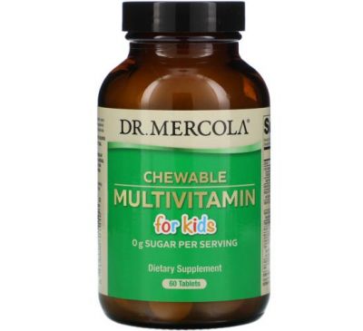 Dr. Mercola, жувальні мультивітаміни для дітей, 60 таблеток