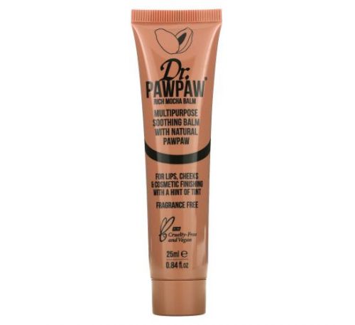 Dr. PAWPAW, Multipurpose Soothing Balm with Natural PawPaw, Rich Mocha, 0.84 fl oz (25 ml)