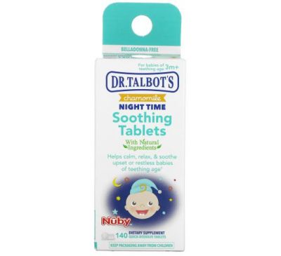 Dr. Talbot's, Chamomile Night Time Soothing Tablets, 3 m+, 140 Tablets