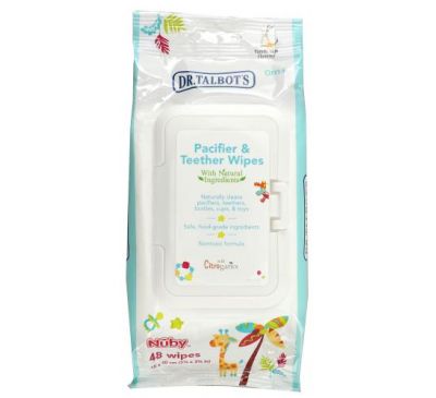 Dr. Talbot's, Pacifier & Teether Wipes, 0 m +, Vanilla Milk Flavored, 48 Wipes