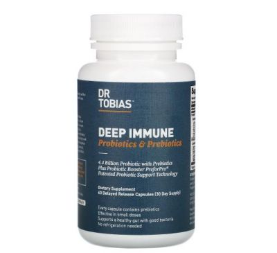 Dr. Tobias, Deep Immune, Probiotics & Prebiotics, 60 Delayed Release Capsules
