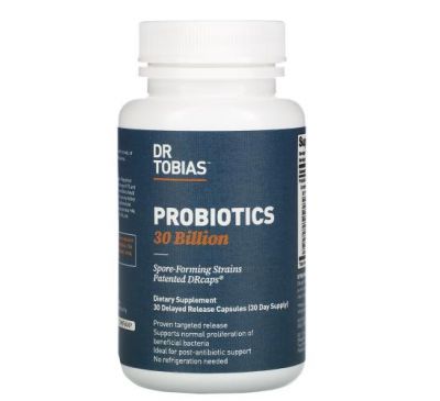 Dr. Tobias, пробиотик, 30 млрд КОЕ, 30 капсул с отсроченным высвобождением