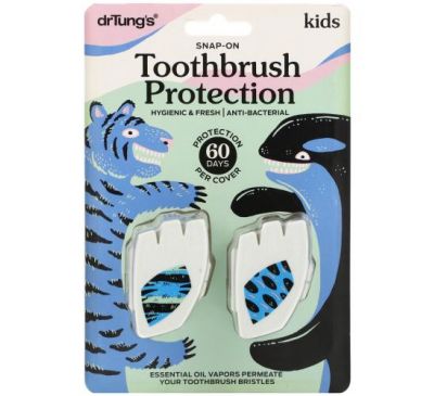 Dr. Tung's, Kid's Snap-On Toothbrush Protection, 2 Count