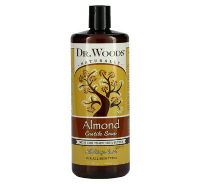 Dr. Woods, Миндальное кастильское мыло с маслом ши (закупается с учетом принципов справедливой торговли), 946 мл (32 жидких унции)