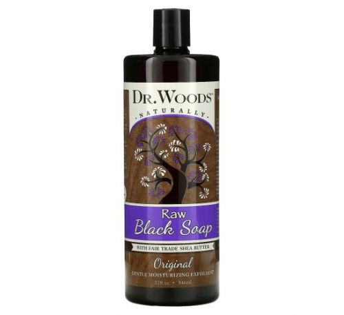 Dr. Woods, неочищене чорне мило, масло ши, придбане на основі принципів справедливої торгівлі, оригінальна рецептура, 946 мл (32 рідкі унції)