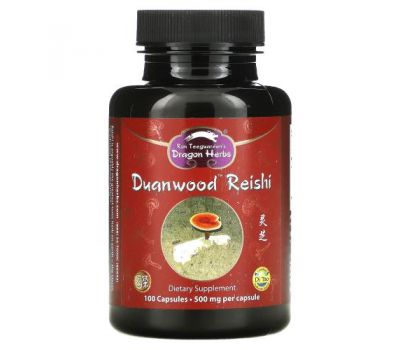 Dragon Herbs, Duanwood Reishi, 500 mg, 100 Vegetarian Capsules