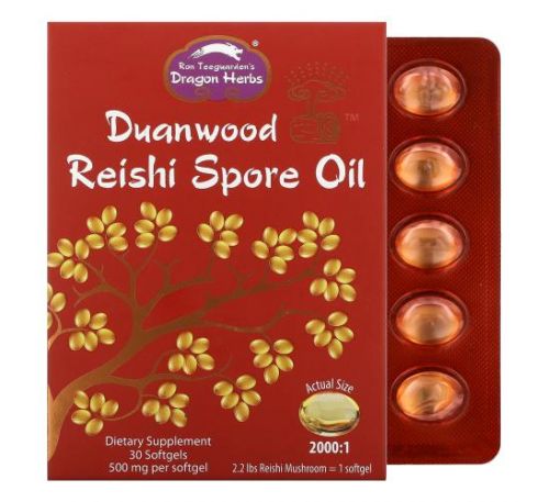 Dragon Herbs, Duanwood Reishi Spore Oil, 500 mg, 30 Softgels