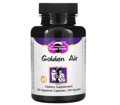 Dragon Herbs, Golden Air, 500 мг, 100 вегетарианских капсул