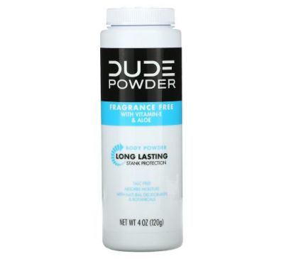 Dude Products, Пудра, пудра для тела, без отдушек, 120 г (4 унции)