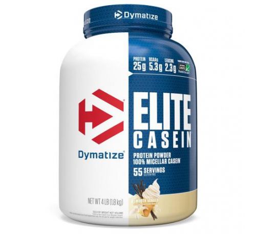 Dymatize Nutrition, Elite Casein, Smooth Vanilla, 4 lb (1.8 kg)