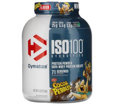 Dymatize Nutrition, ISO100 Hydrolyzed, 100% Whey Protein Isolate, Cocoa Pebbles, 5 lb (2.3 kg)