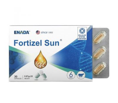 ENADA, Fortizel Sun, Cellular System Fortifier, 30 Capsules