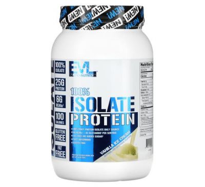 EVLution Nutrition, 100% изолят белка, ванильное мороженое, 726 г (1,6 фунта)
