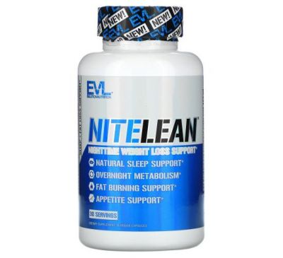 EVLution Nutrition, NiteLean, поддержка для снижения веса в ночное время, 30 растительных капсул