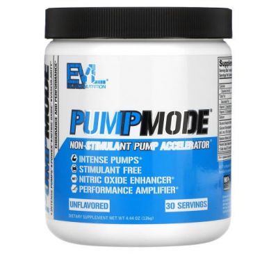EVLution Nutrition, PumpMode,  Non-Stimulant Pump Accelerator, 4.44 oz (126 g)